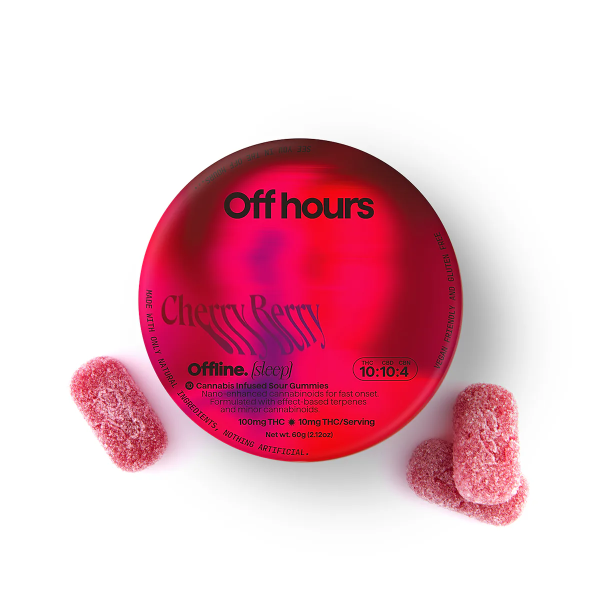 Off Hours | Gummy | 10pk | 100mg | OFFLINE Cherry Berry (THC:CBN:CBD)