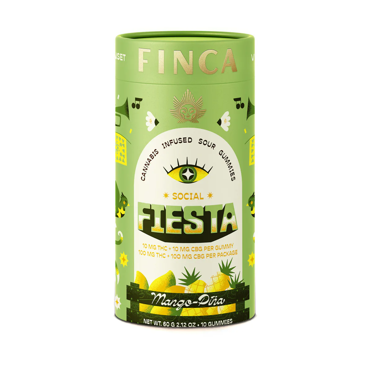 Finca | Gummy | 10pk | 100mg | SOCIAL Fiesta Mango Pina 1:1 THC:CBG