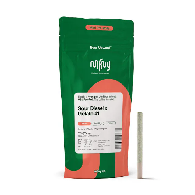 MFNY | Preroll | .75g | Live Resin Infused Sour Diesel x Gelato 41