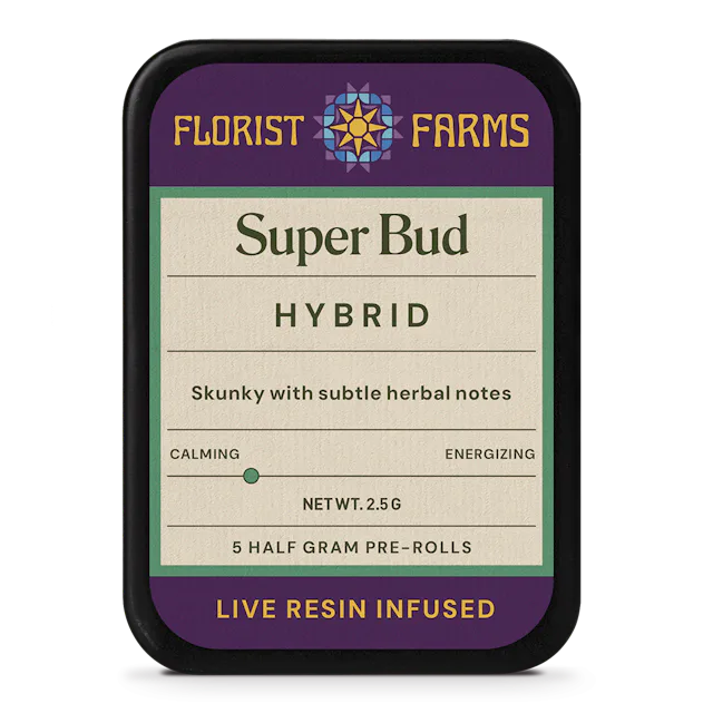 Florist Farms | Preroll | 5pk | 2.5g | Live Resin Infused Super Bud