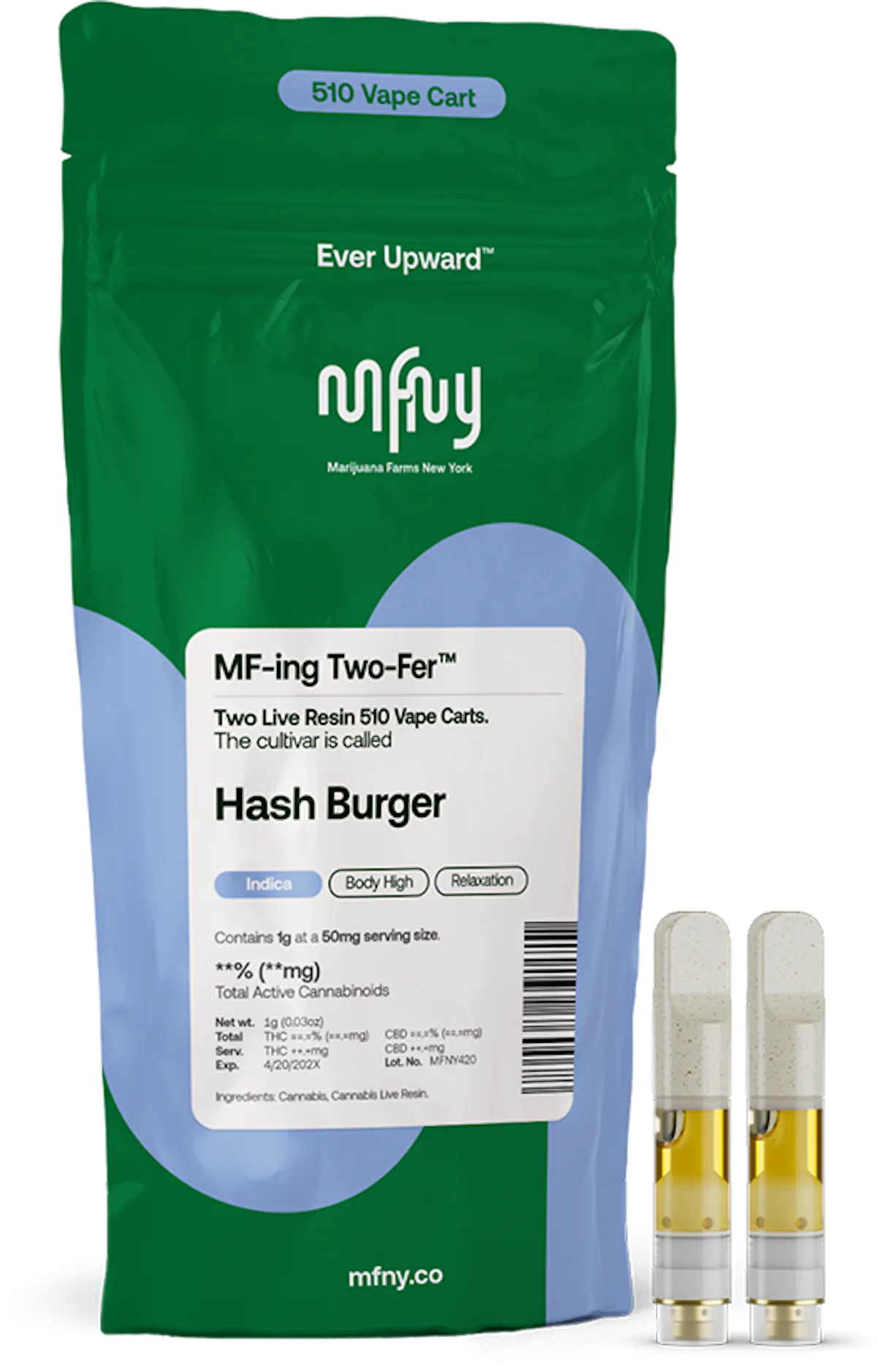 MFNY | Vape | 2pk .5g Cart | Live Resin Hash Burger