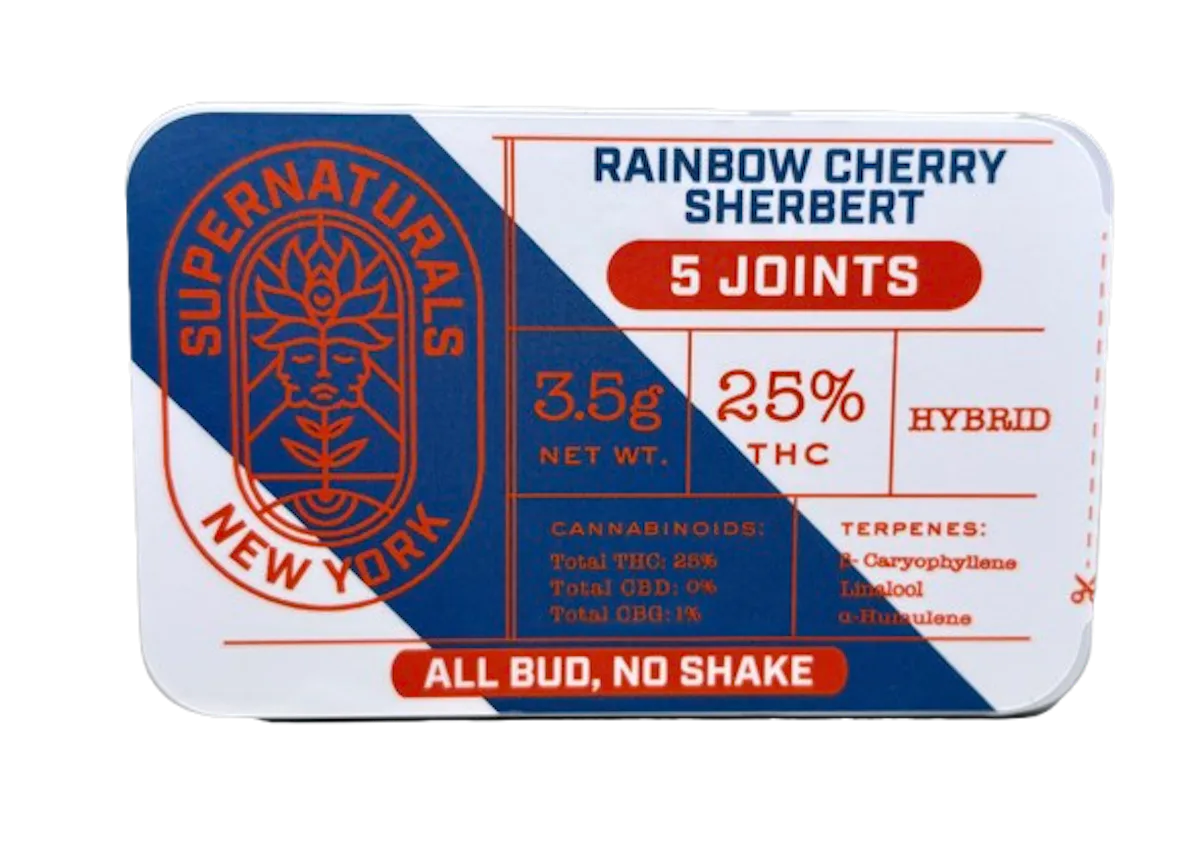 Supernaturals | Preroll | 5pk | 3.5g | Rainbow Cherry Sherbet