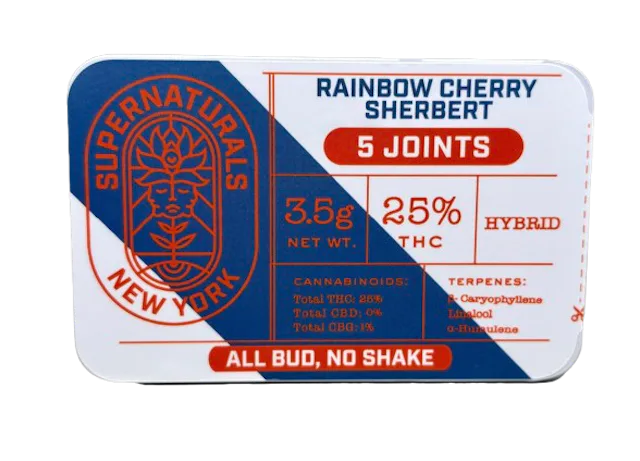 Supernaturals | Preroll | 5pk | 3.5g | Rainbow Cherry Sherbet