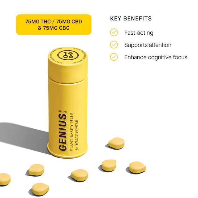 1906 | 30pk | 75mg | THC:CBD:CBG | GENIUS Tin
