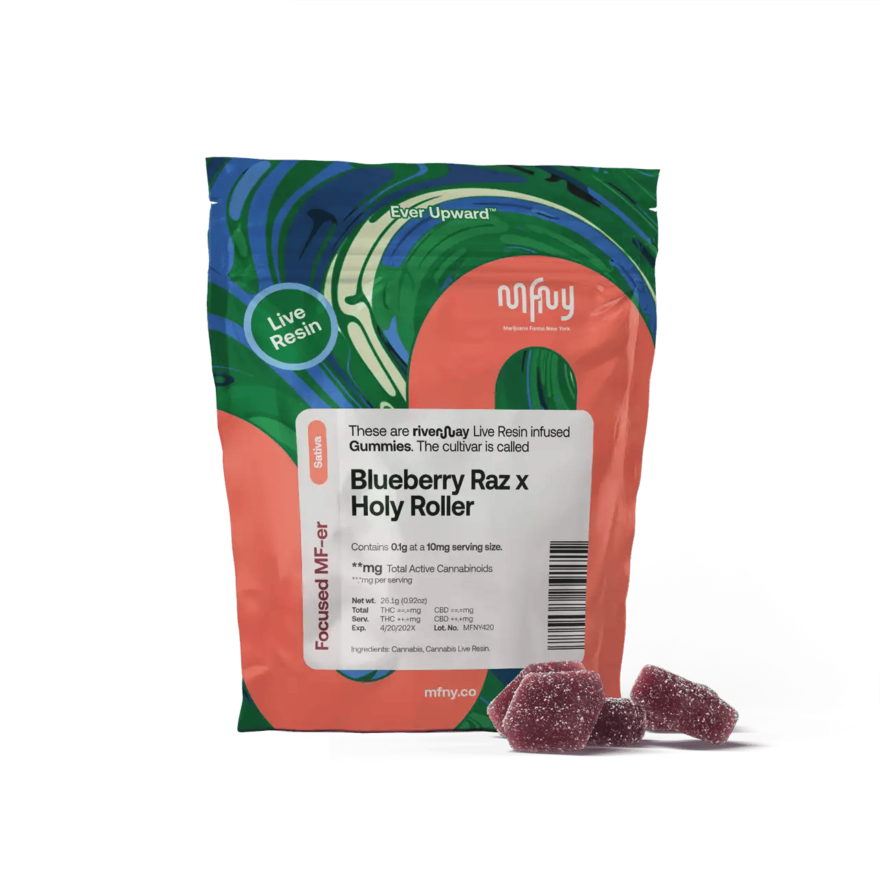 Gummies (Live Resin) · 10mg 10pk · Blueberry Raz x Zativa by MFNY