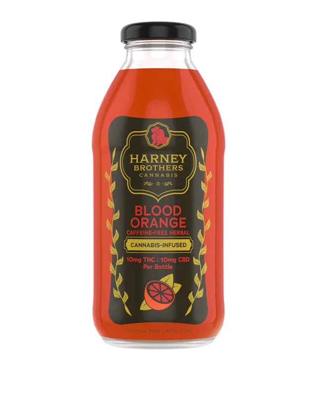 Harney Brothers | Glass Beverage | 10mg THC : 10mg CBD | Blood Orange Tea