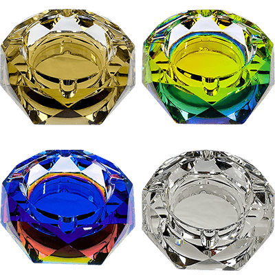Iridized Glass Ashtray Asst Colors