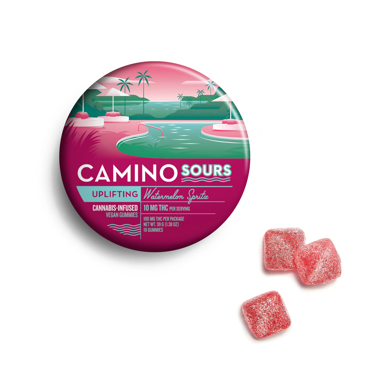 Watermelon Spritz Sour Gummies - Uplifting