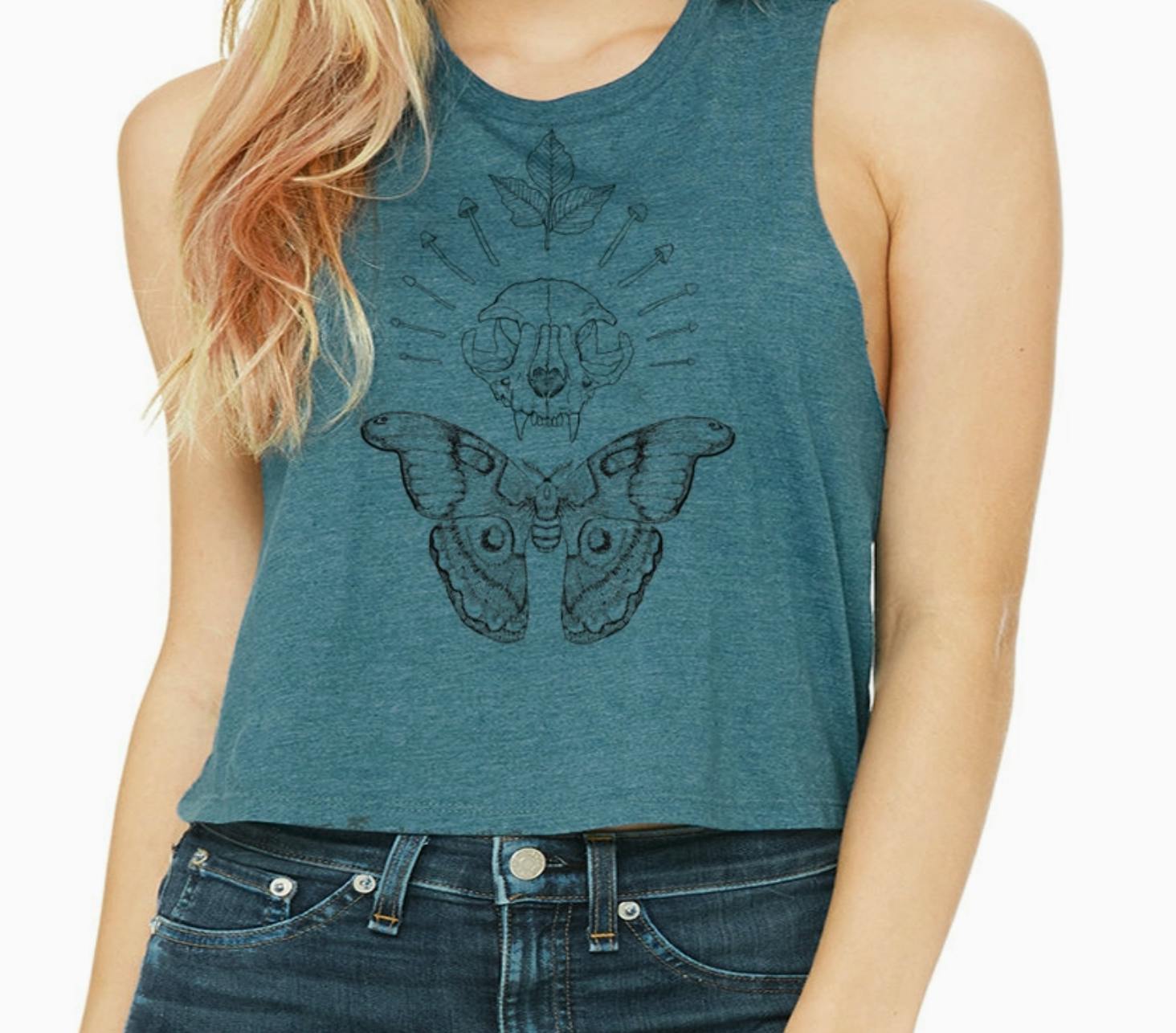 Dead Forest Teal Crop Tank