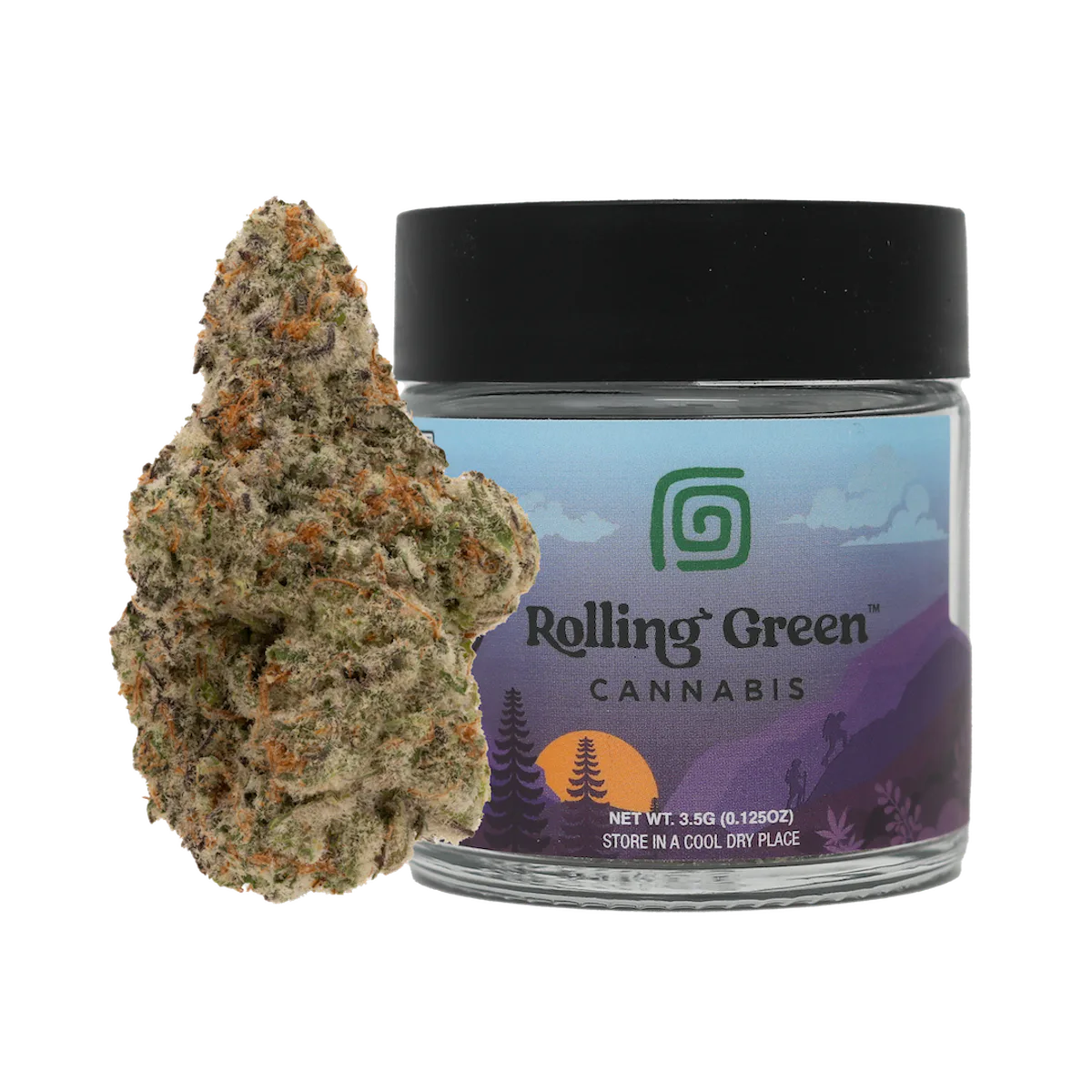 Rolling Green | Flower | Premium Jar | 3.5g | Mac Flurry