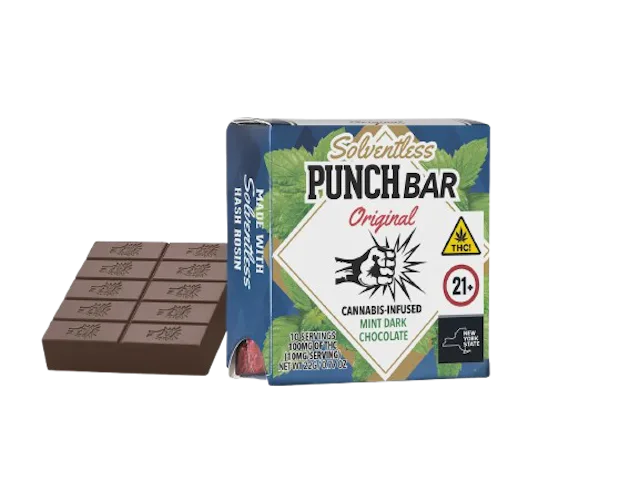 Punch Bar | Chocolate | 100mg | Solventless Hash MINT Dark Chocolate