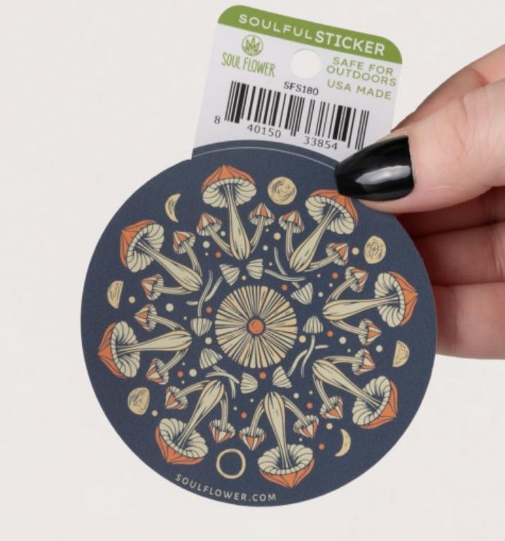 Mushroom Mandala Sticker
