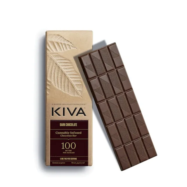 Kiva | 100mg | Solventless Bubble Hash Infused Dark Chocolate