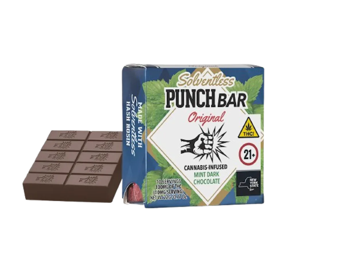 Punch Bar | Chocolate | 100mg | Solventless Hash MINT Dark Chocolate