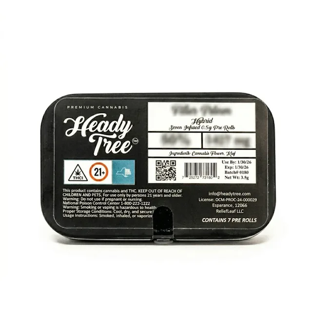 Heady Tree | Preroll | 7pk | 3.5g | Hash Infused Shorty’s Mango Smoothie