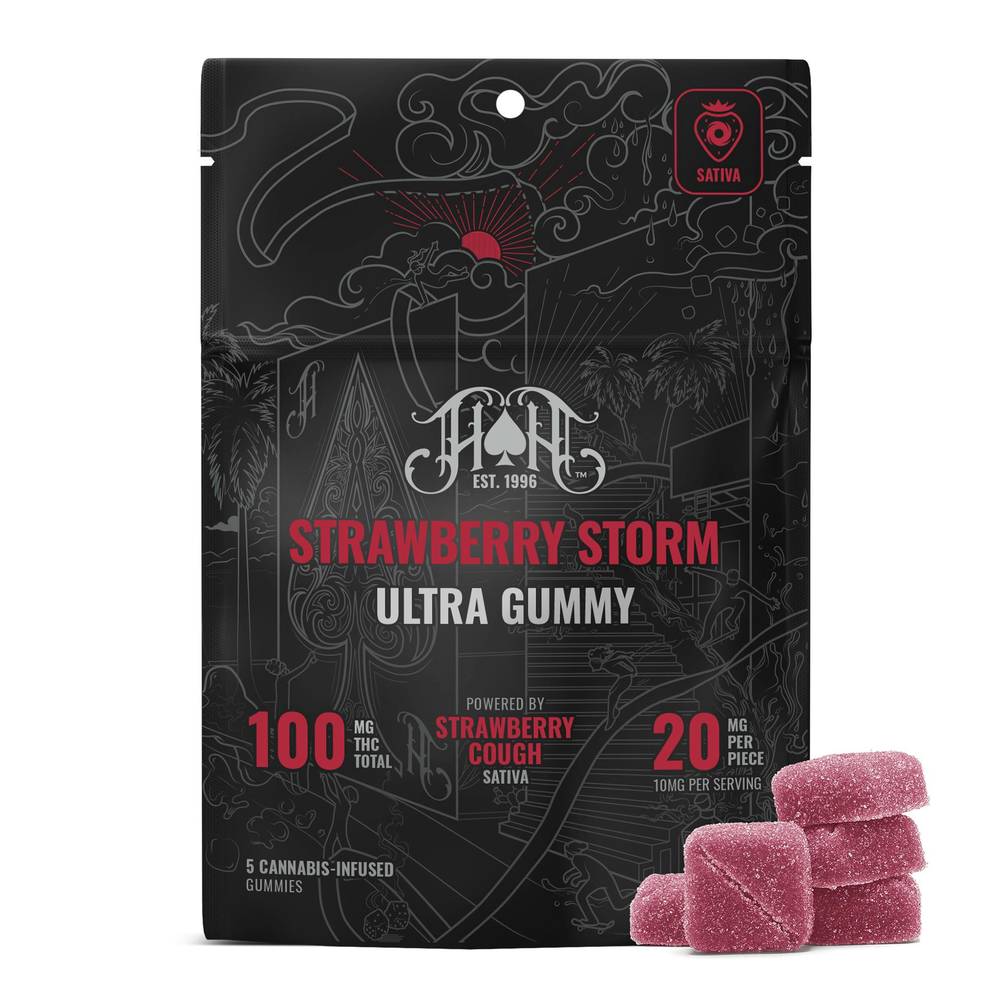 Gummies · 20mg 5pk · Strawberry Storm by Heavy Hitters