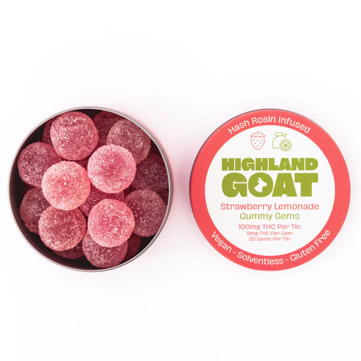 Highland Goat | Gummy | 20pk | 100mg | Hash Rosin Strawberry Lemonade