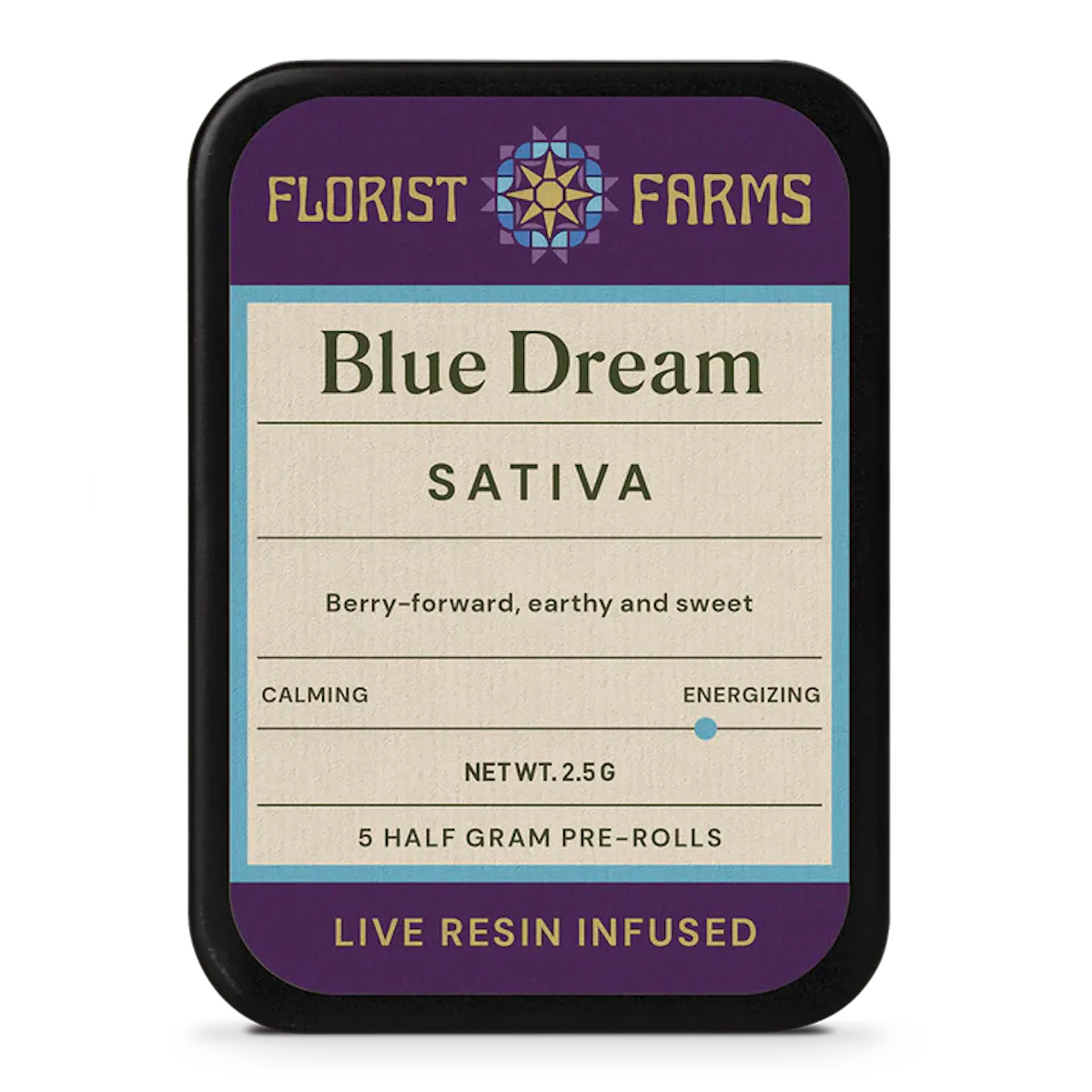 Florist Farms | Preroll | 5pk | 2.5g | Live Resin Infused Blue Dream