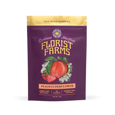 Florist Farms | Gummy | 10pk | 100mg | Live Resin Peach Elderflower