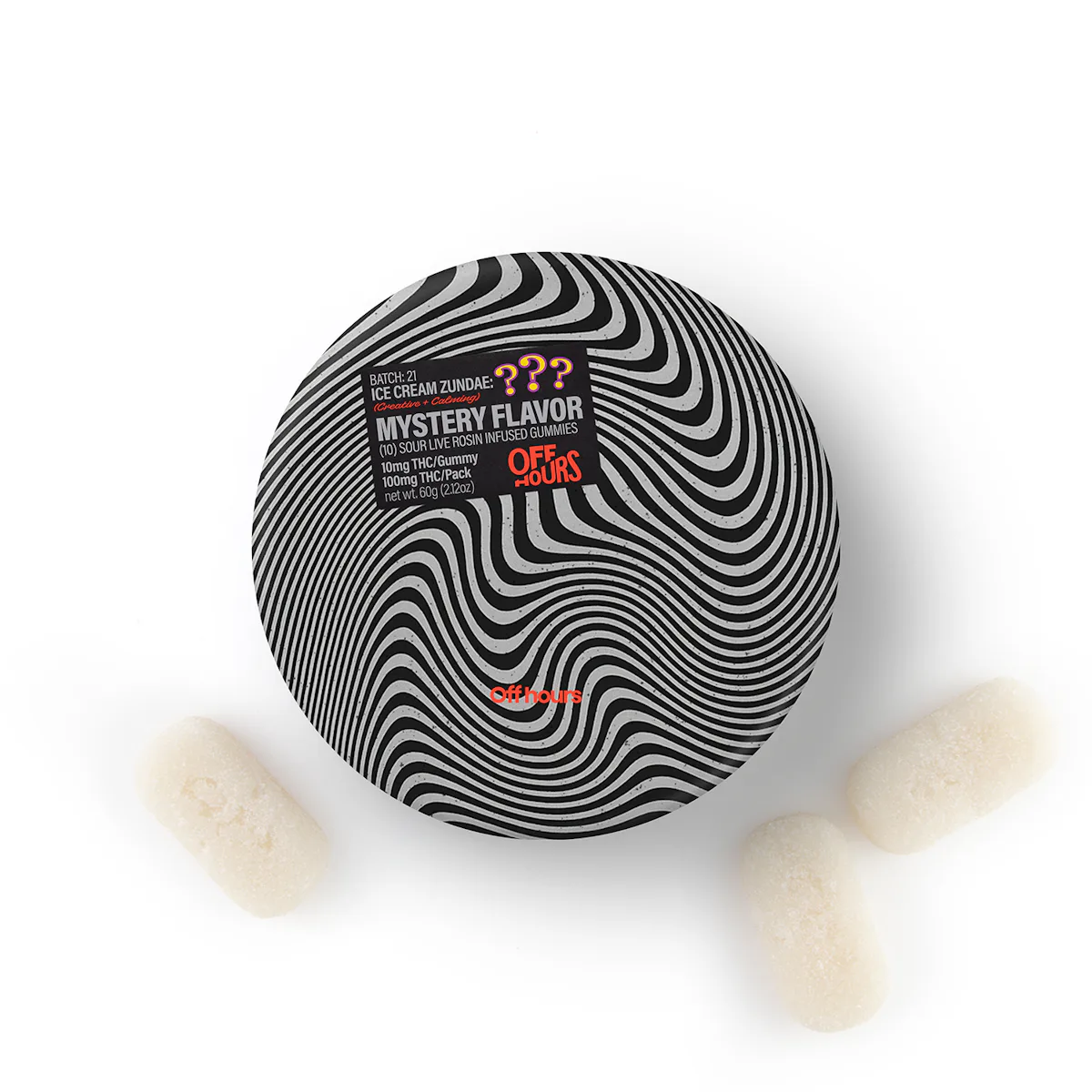 Off Hours | Gummy | 10pk | 100mg | Live Rosin Ice Cream Zundae "Mystery Flavor"