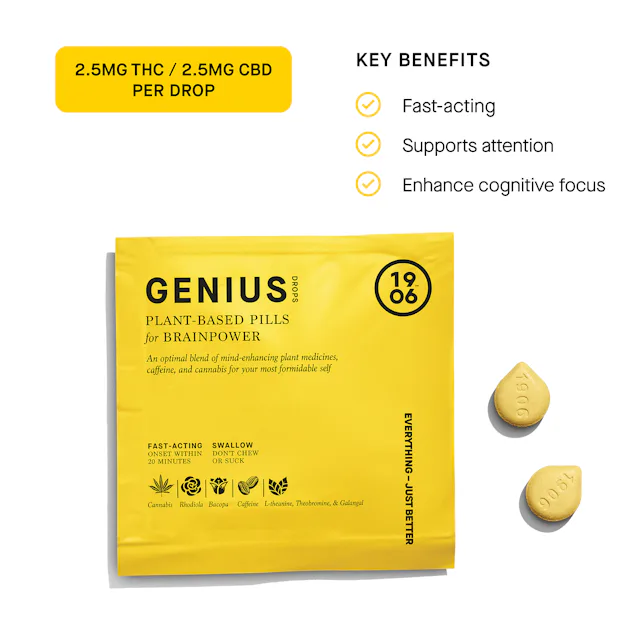 1906 | 4pk | 10mg | THC:CBD:CBG | GENIUS Pouch