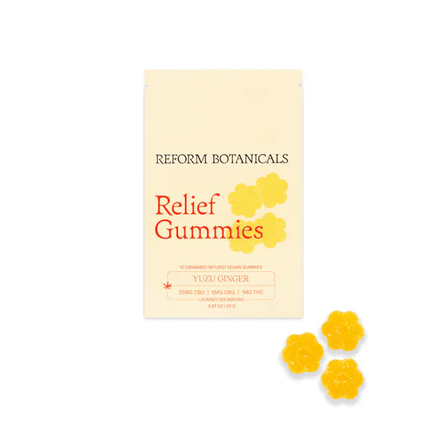 Reform Botanicals | CBD | 10pk | Relief - Yuzu Ginger | 1mg THC : 5mg CBG : 25mg CBD