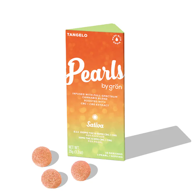 Gron | Gummy | 10pk | 100mg | 2:1:1 | THC:CBC:CBG | Pearls Tangelo