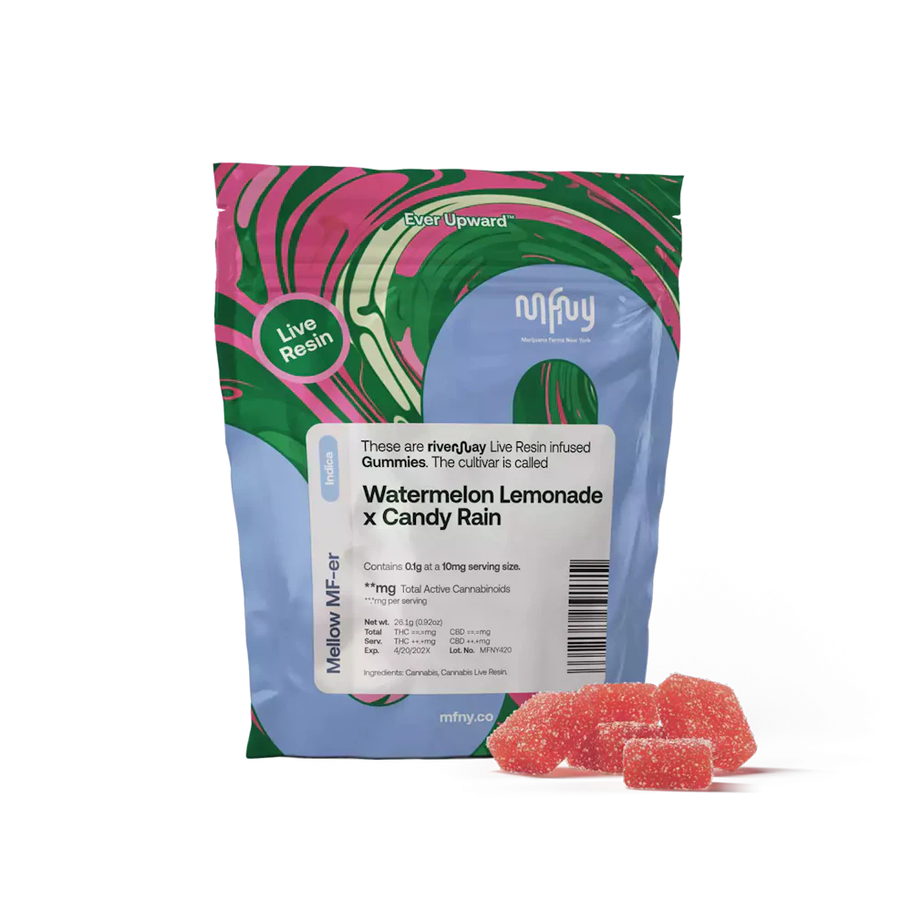 Gummies (Live Resin) · 10mg 10pk · Watermelon Lemonade X Candy Rain by MFNY