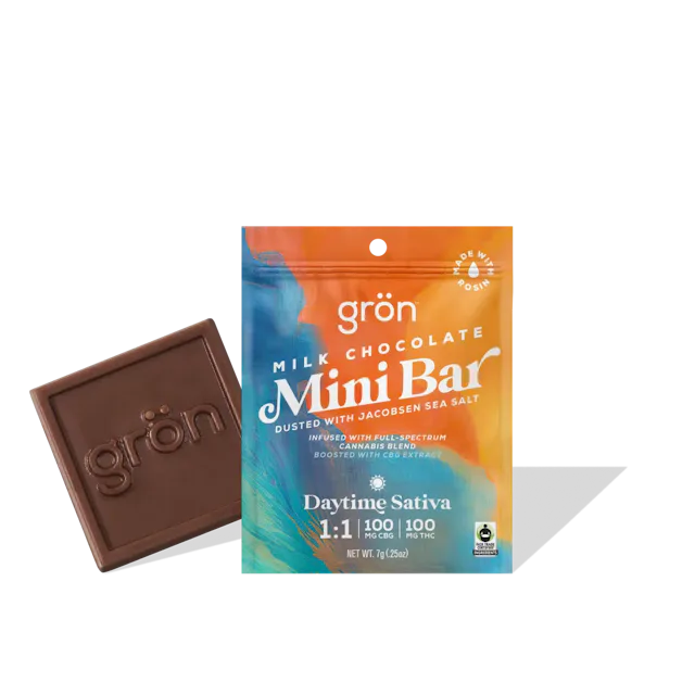 Gron | 100mg | 1:1 | Mini Milk Chocolate Bar - Daytime Sativa