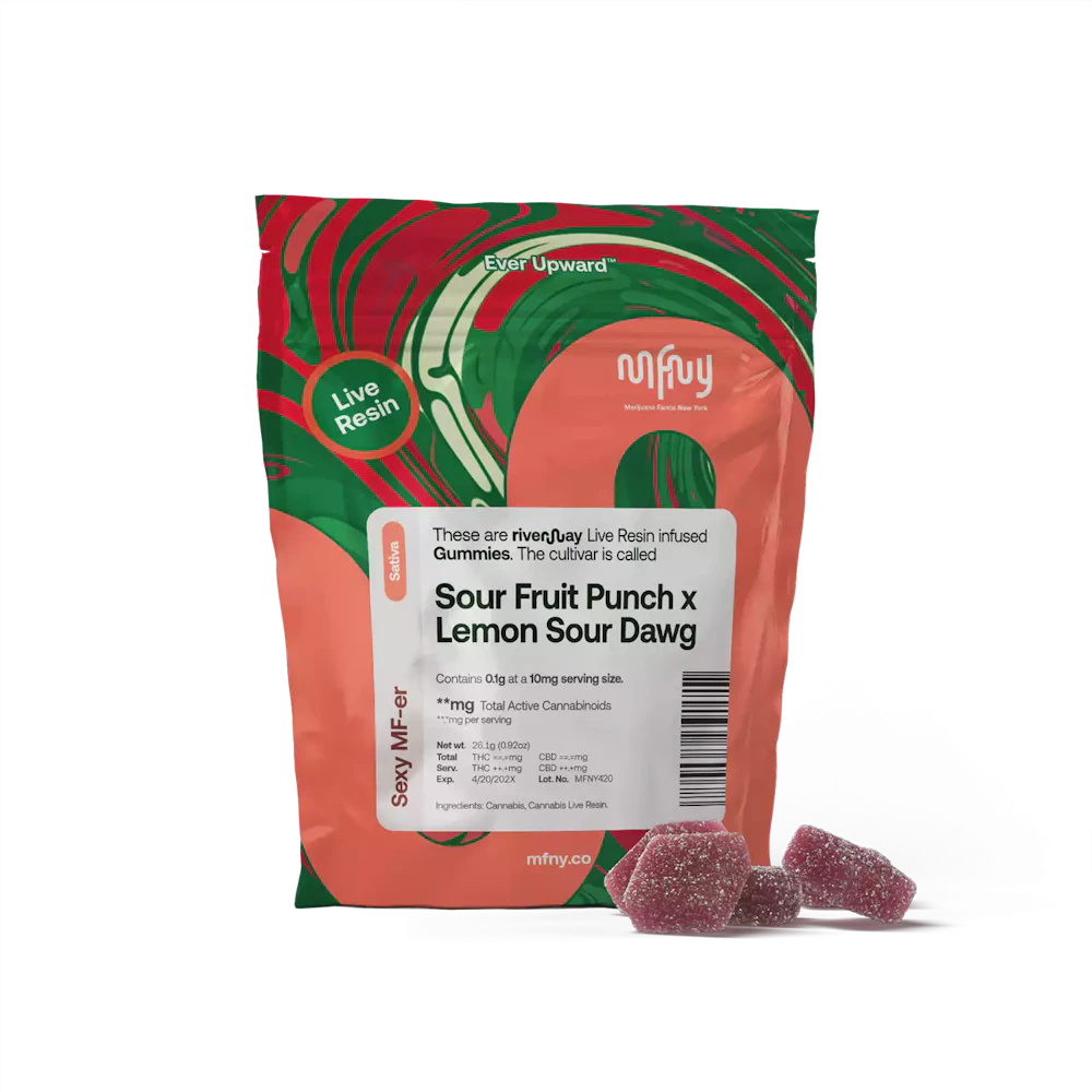 Gummies (Live Resin) · 10mg 10pk · Sour Fruit Punch x Lemon Sour Dawg by MFNY