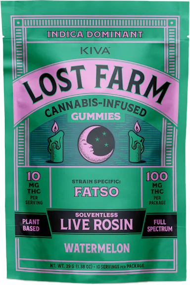 Lost Farm | Gummy | 10pk | 100mg | Live Rosin Fatso x Watermelon