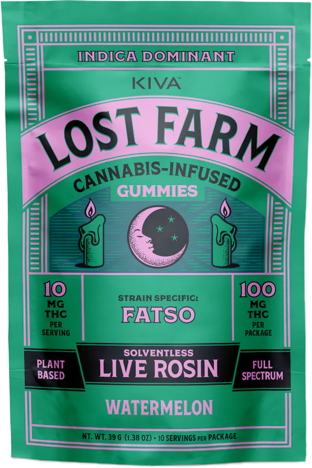 Lost Farm | Gummy | 10pk | 100mg | Live Rosin Fatso x Watermelon