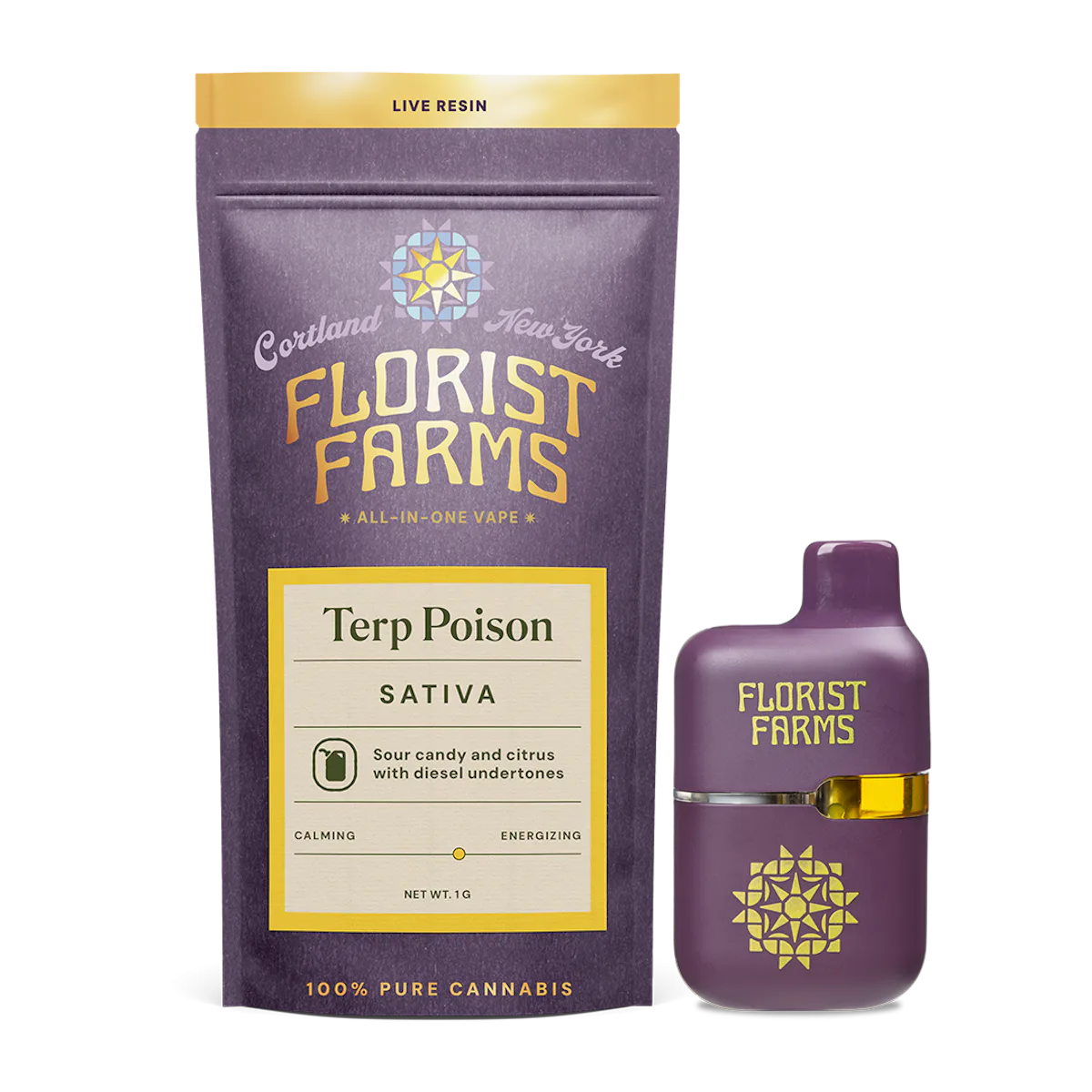 Florist Farms | Vape | 1g AIO Tank | Live Resin Terp Poison