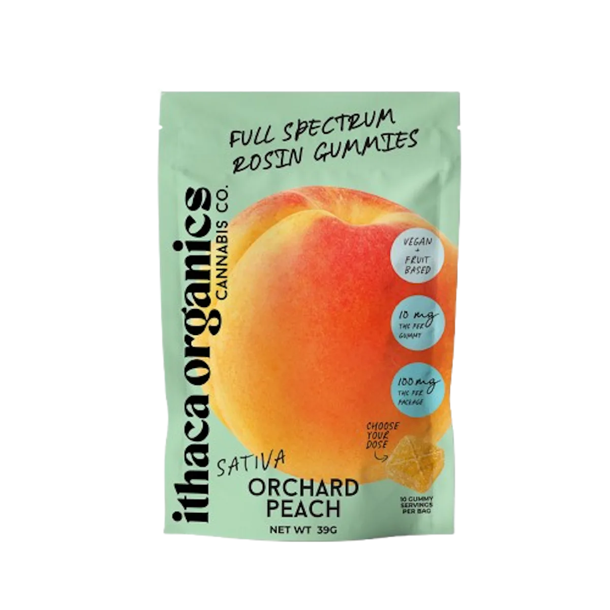 Ithaca Organics | Gummy | 10pk | 100mg | Rosin Orchard Peach