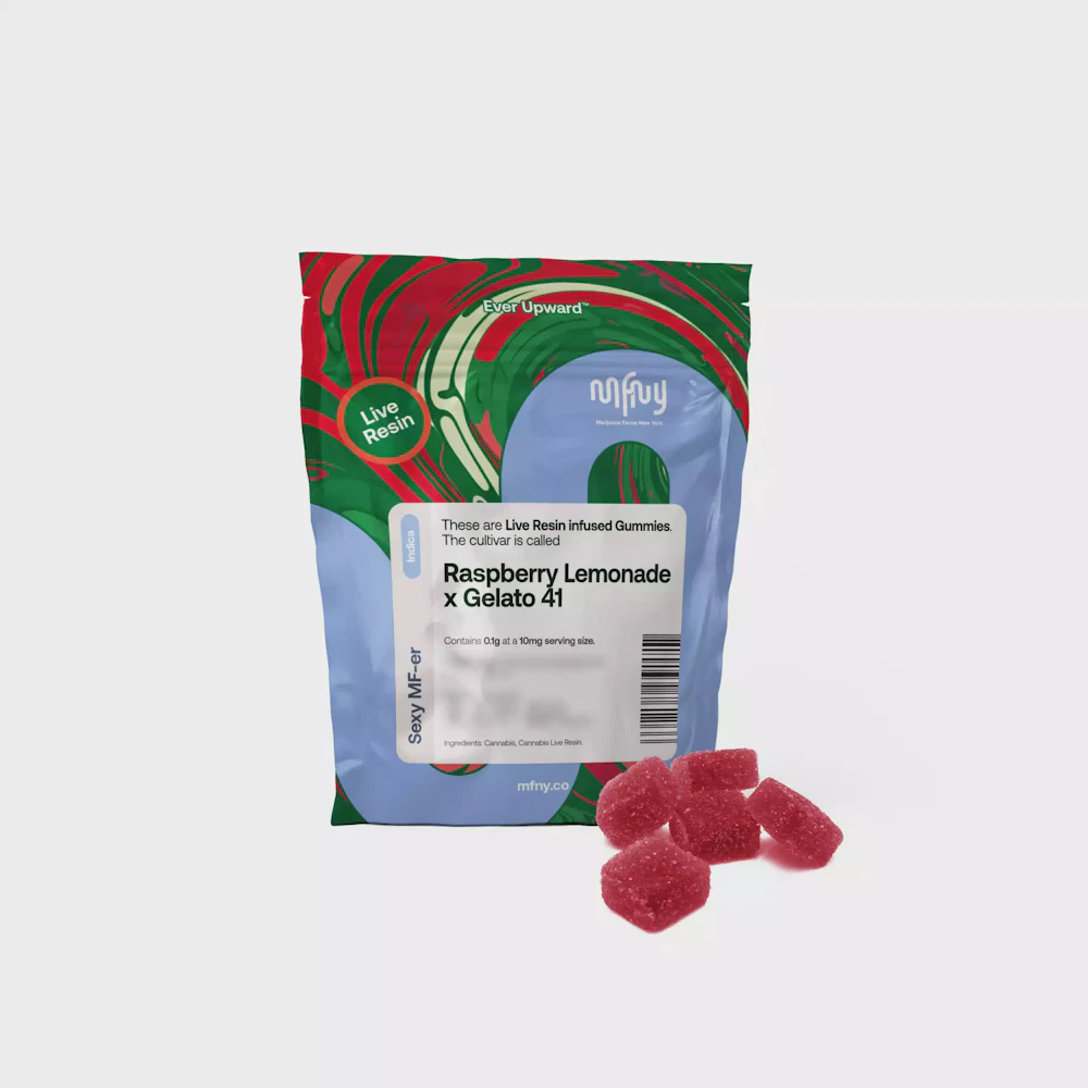 Gummies (Live Resin) · 10pk 100mg · Raspberry Lemonade x Gelato by MFNY