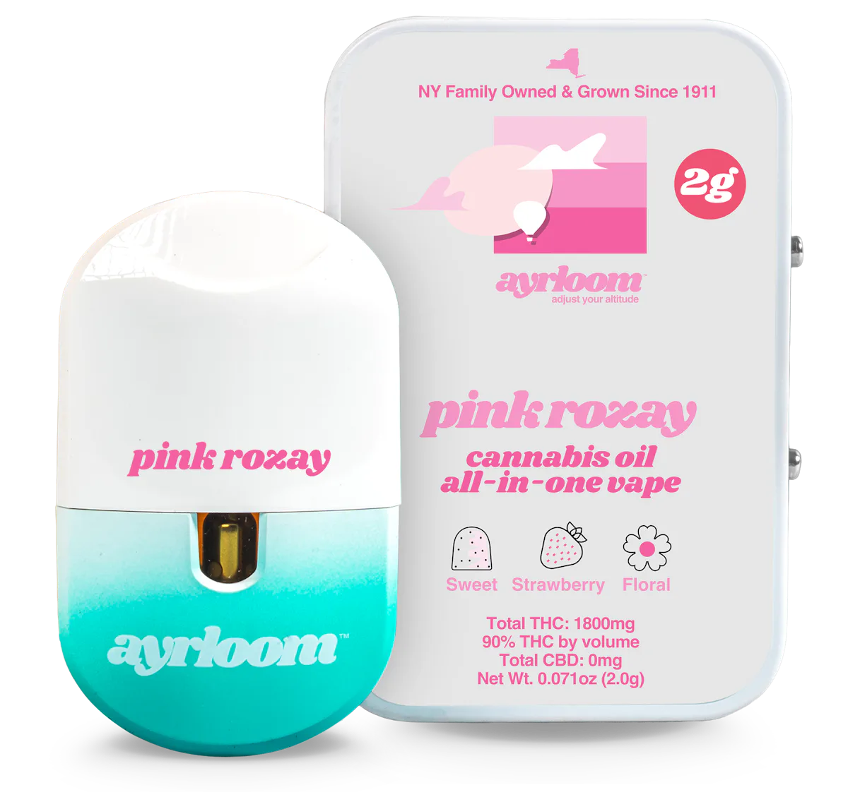 Ayrloom | Vape | 2g AIO | Pink Rozay