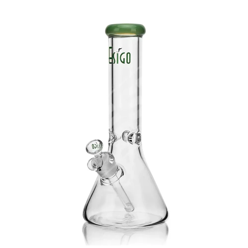 12 in. · Classic Bong with Downstem · Green by EG Glass