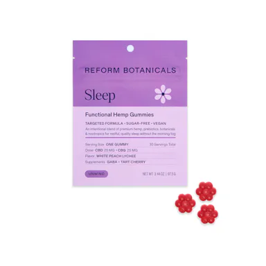 Reform Botanicals | CBD | 30pk | SLEEP - White Peach Lychee | 25mg CBG : 25mg CBD