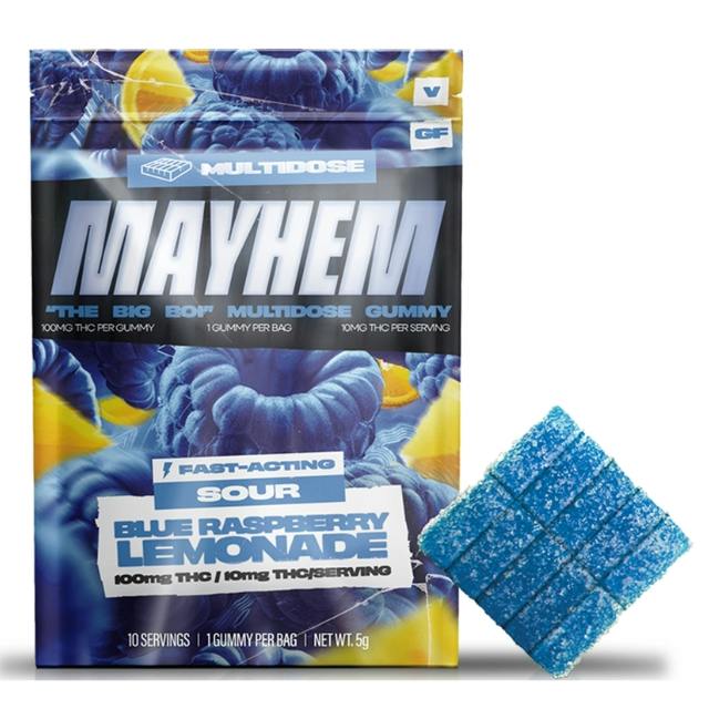 MAYHEM - SOUR BLUE RASPBERRY LEMONADE - 100MG GUMMY - 100 Mg