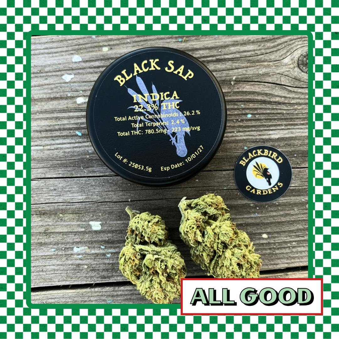 Blackbird Gardens | Black Sap | Flower | Indica | 3.5g