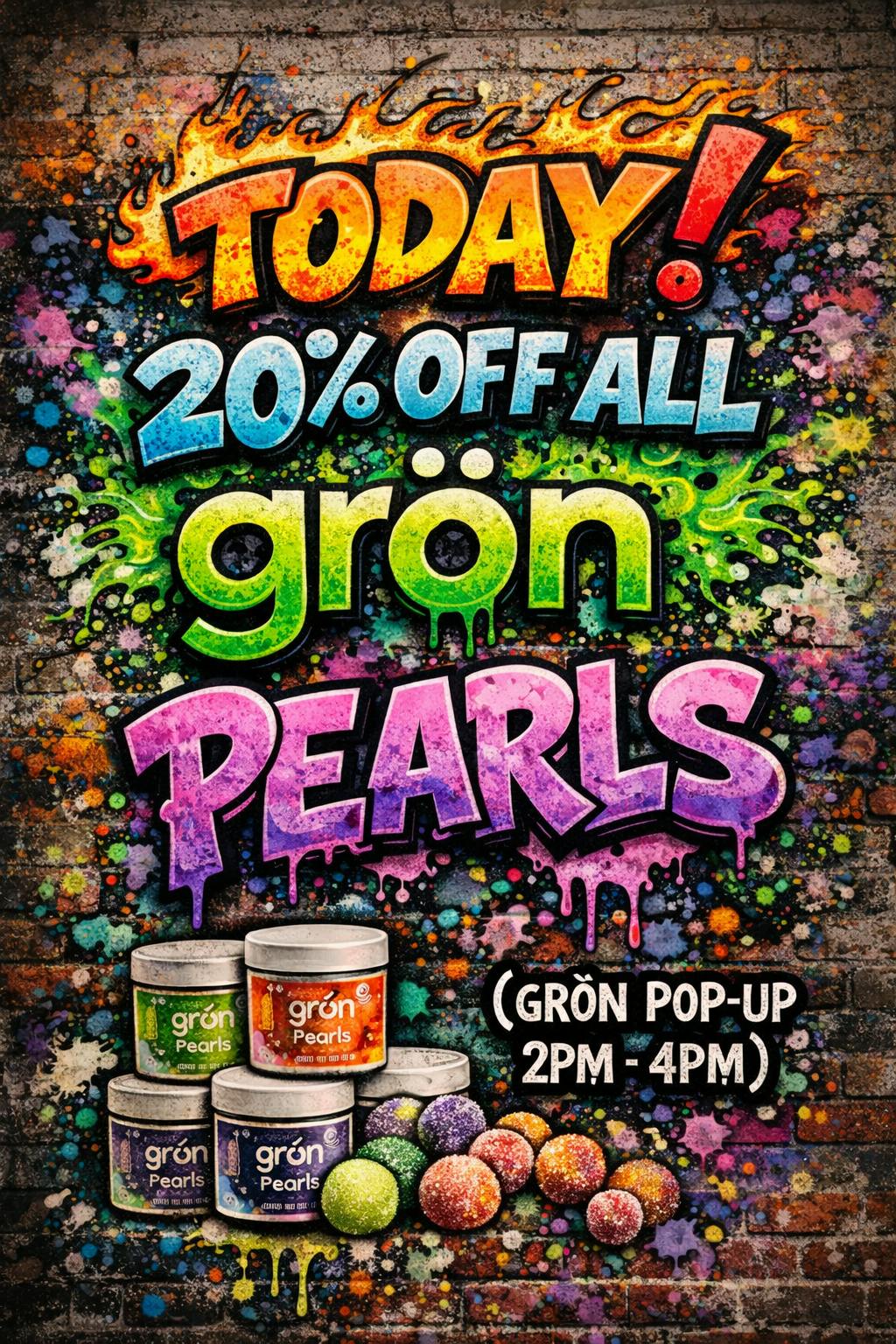 FRIDAY: 20% OFF ALL GRON PEARLS - (GRON POP-UP 2PM