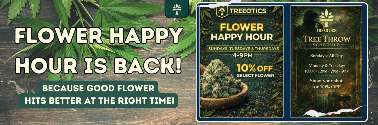 Flower Happy Hour is Back! Sun. Tues. & Thurs. 4-9