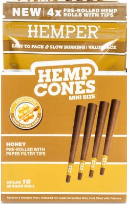 Hemper | Mini Size Hemp Cones | 4pk Honey