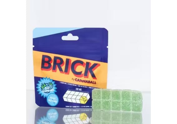Brick Blue Raspcannabals Raspberry 100mgberry