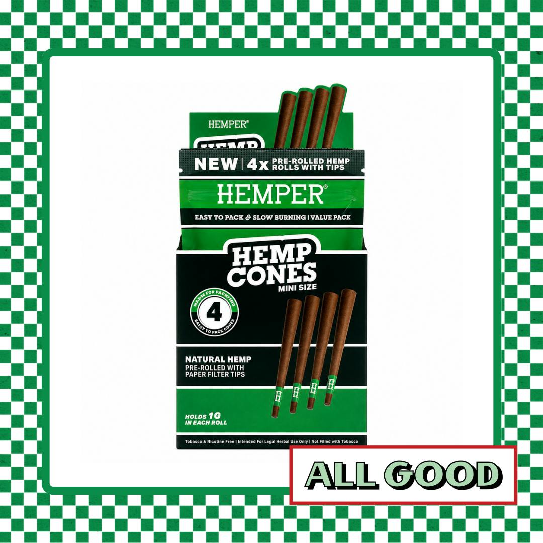 Hemper | Mini Size Hemp Cones | 4pk Natural
