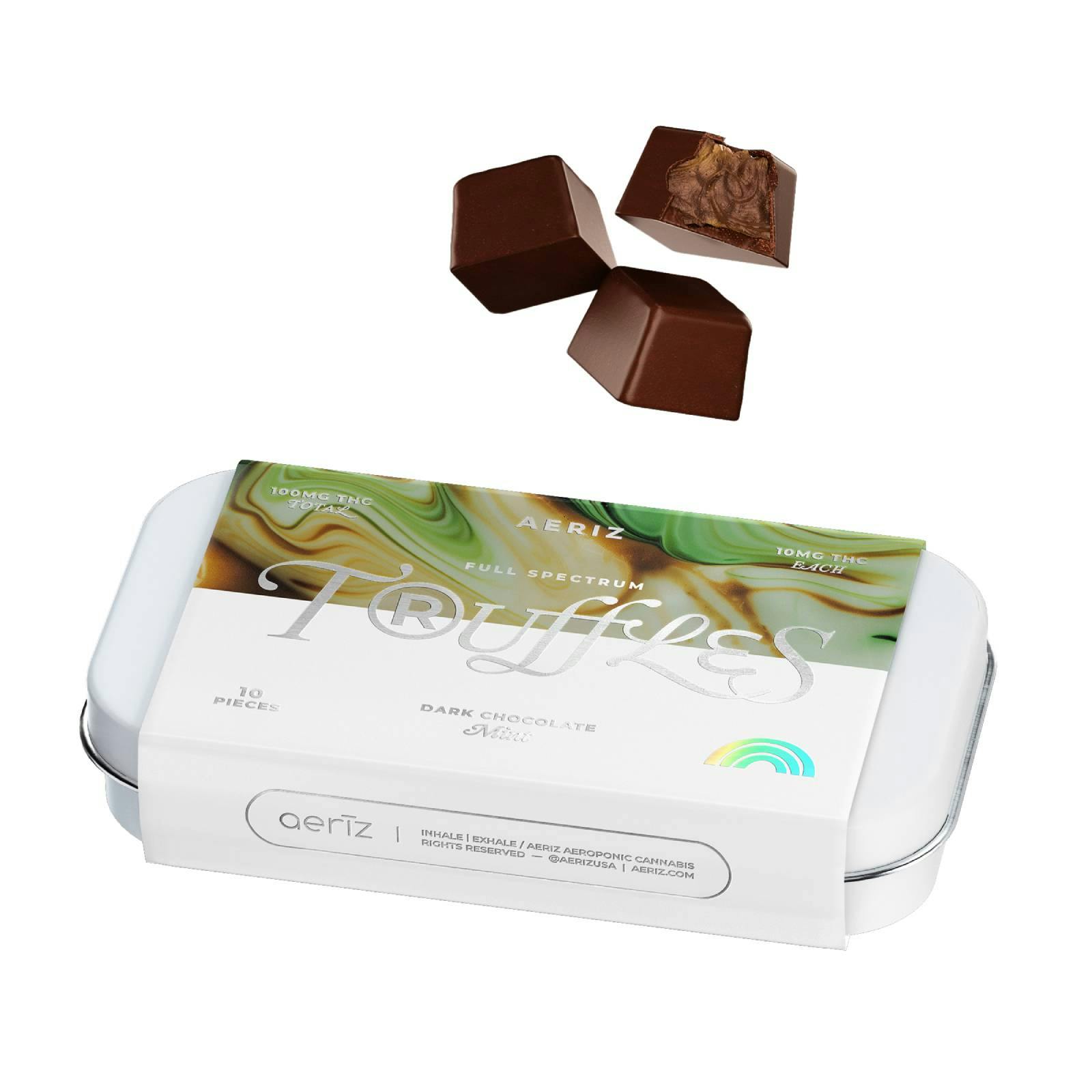 DARK CHOCOLATE MINT TRUFFLES 10PK - 100mg | Edibles | AERIZ