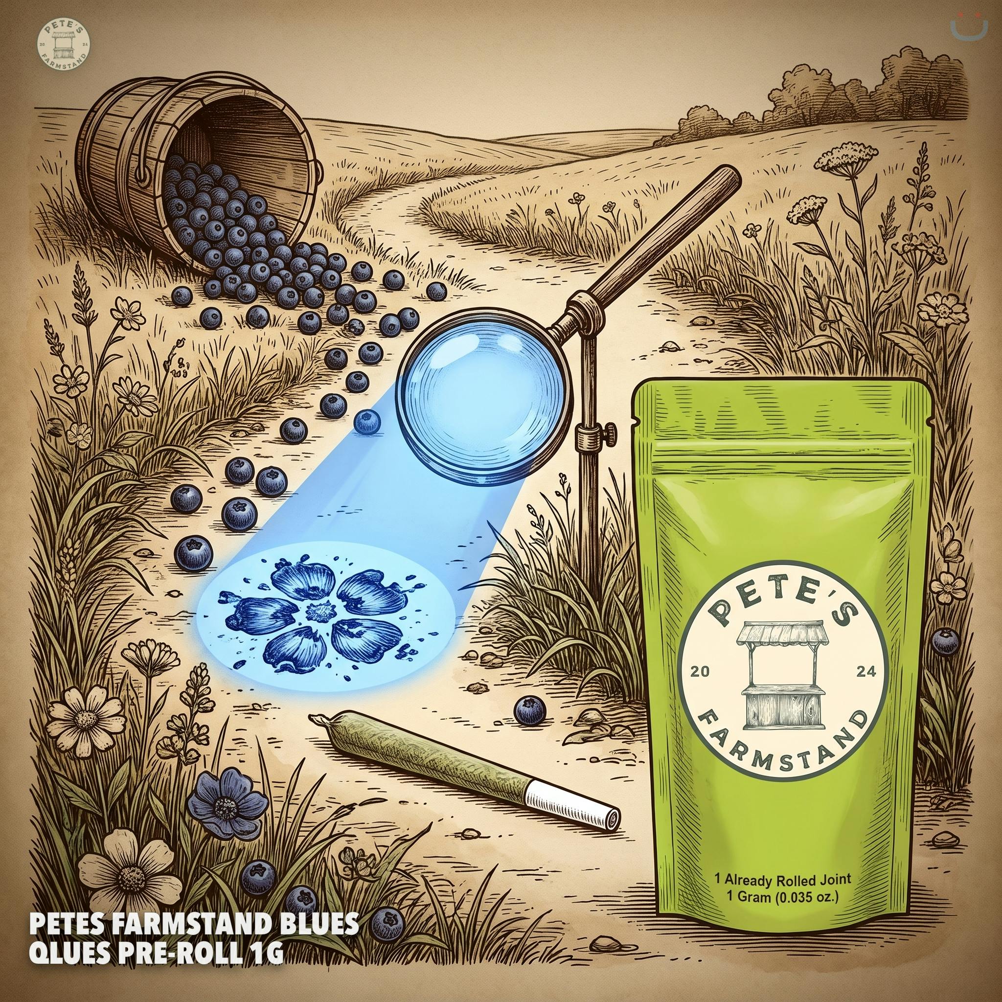 Petes Farmstand Blues Qlues Pre-roll 1G
