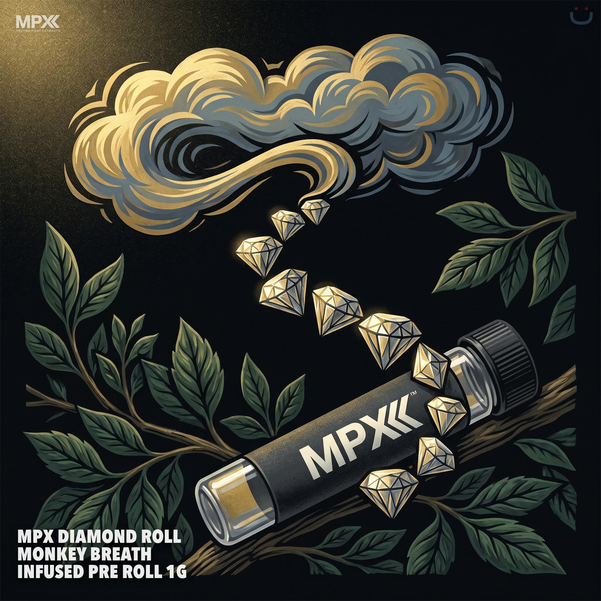 MPX Diamond Roll Monkey Breath Infused Pre Roll 1G