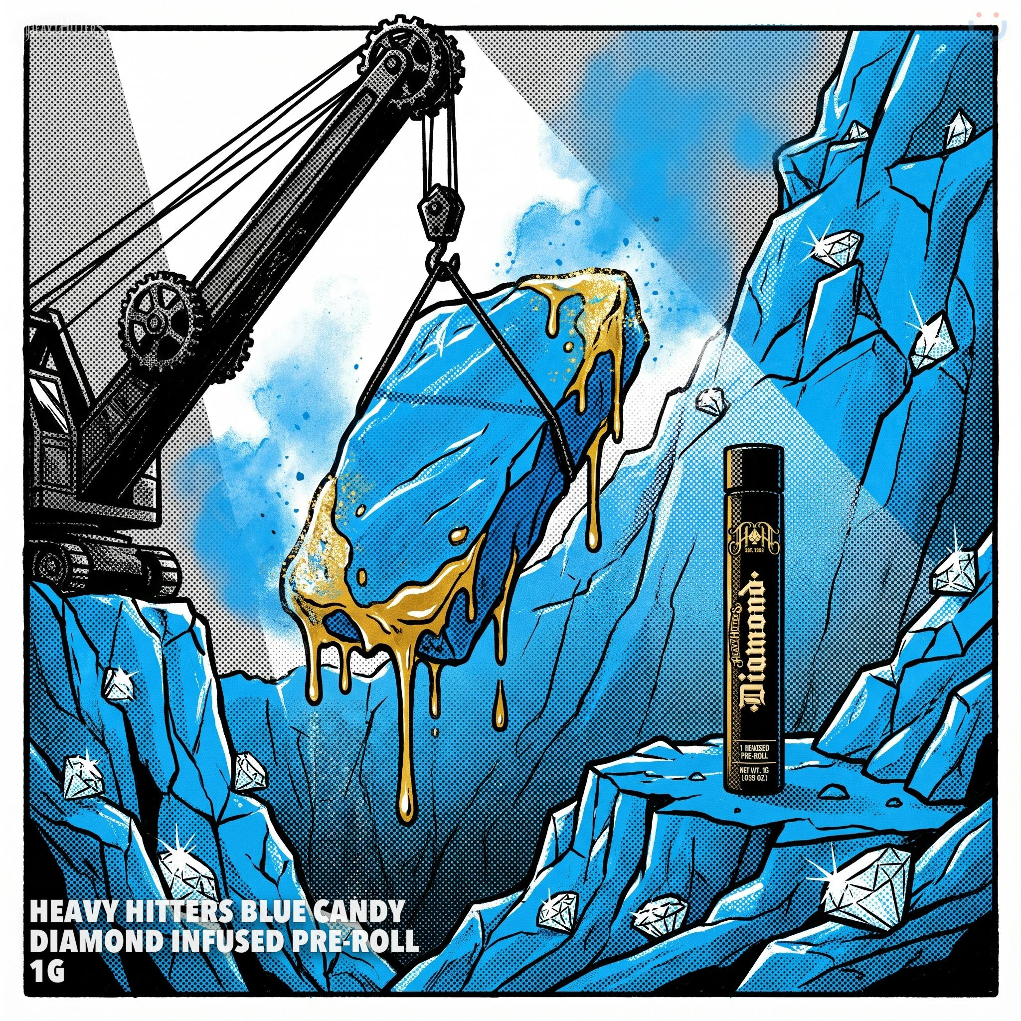 Heavy Hitters Blue Candy Diamond Infused Pre-Roll 1G