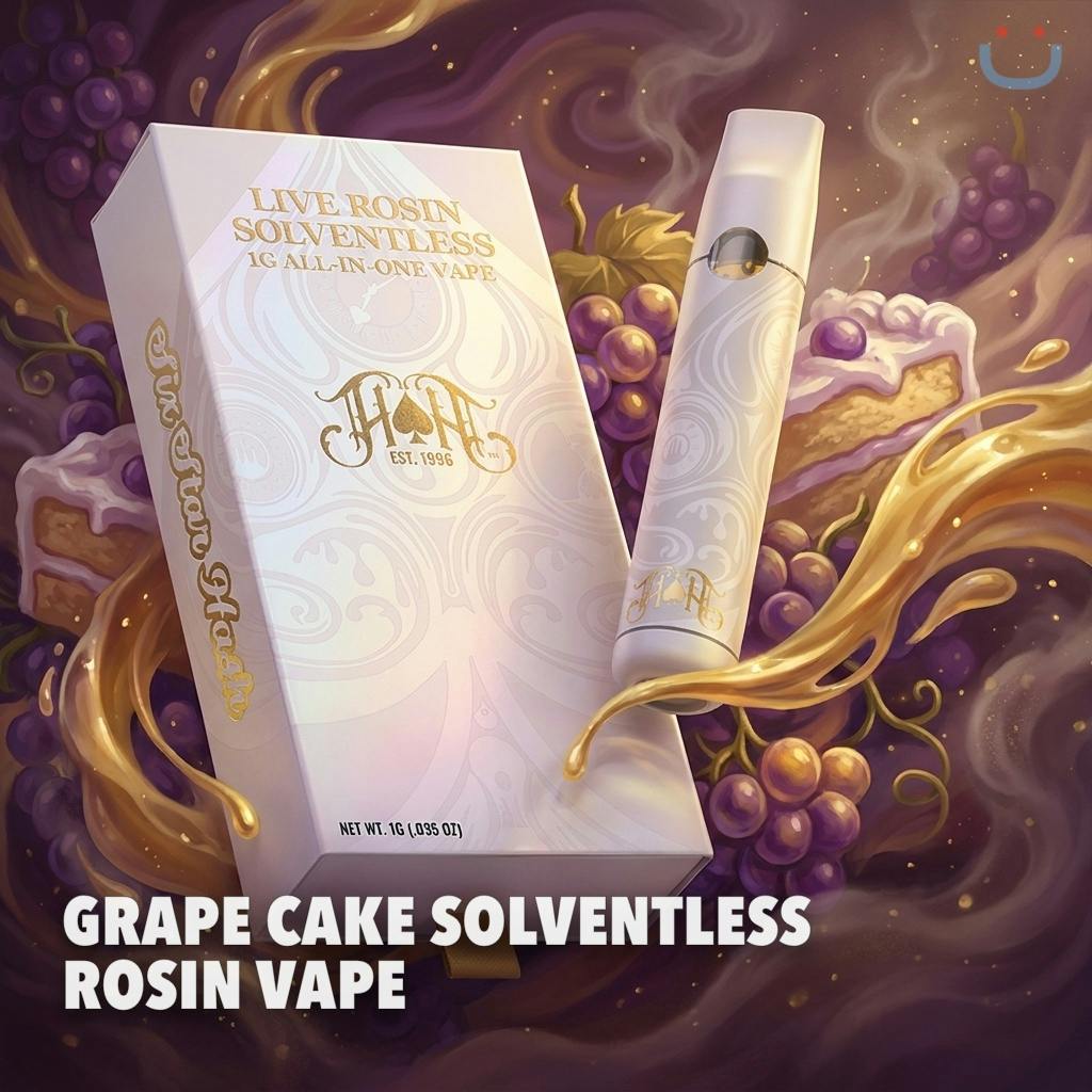Heavy Hitters Grape Cake Solventless Rosin All In One Vape 1G